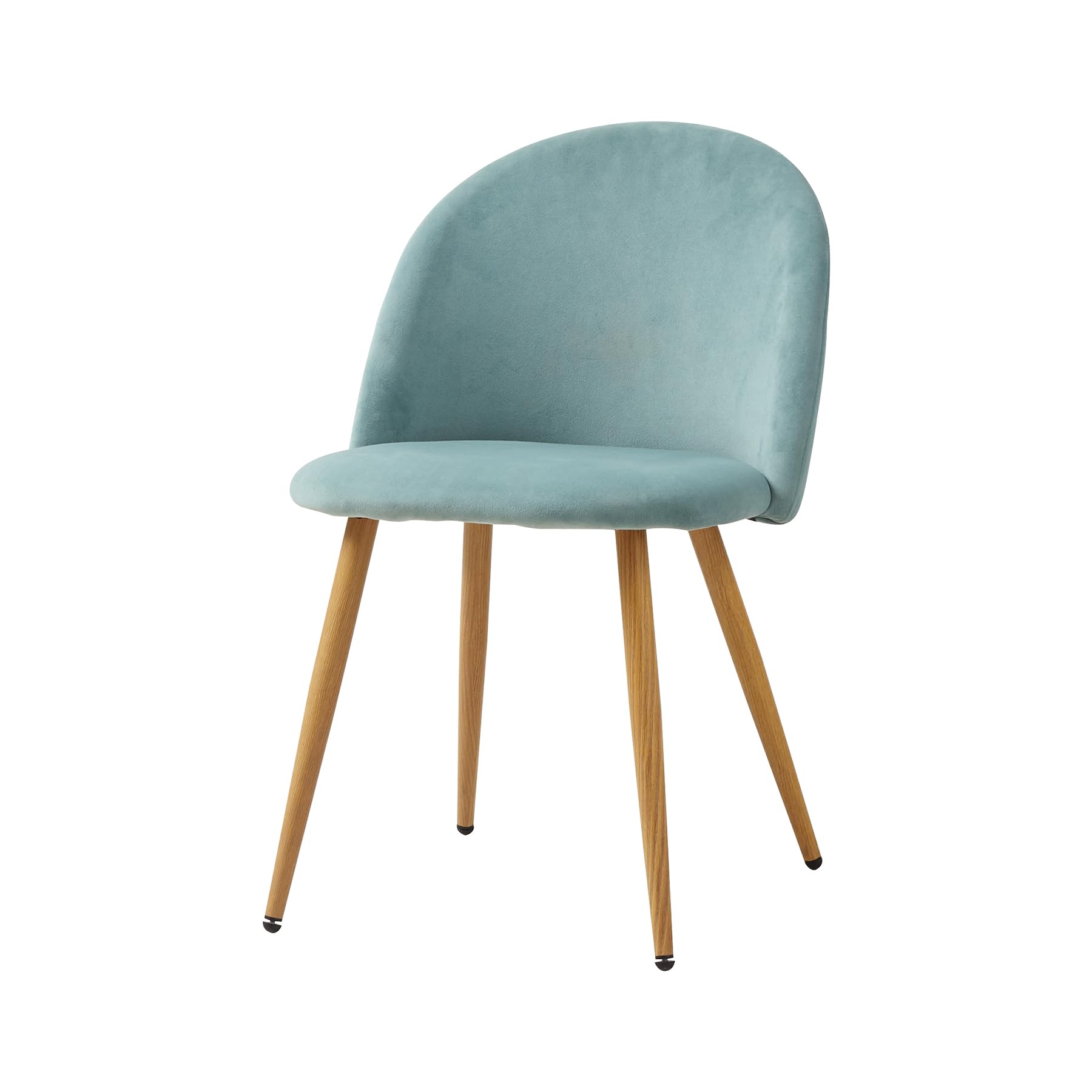 Juego de 4 Sillas de Comedor de Terciopelo, Silla de Cocina Moderna Tapizada con Patas de Metal, Sillas de Mediados de Siglo para Comedor, Cocina, Sala de Estar (Verde)