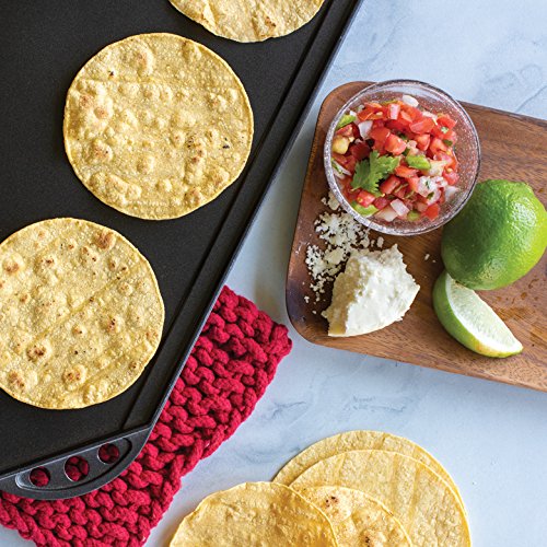 Grelha Antiaderente para 2 Bocas em Alumínio Fundido Nordic Ware Preto
