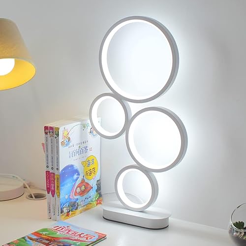 Miniatura 4 de LENIVER Juego de 2 lámparas de mesita de noche, moderna lámpara de mesa regulable, lámparas creativas únicas para mesita de noche, lámpara de