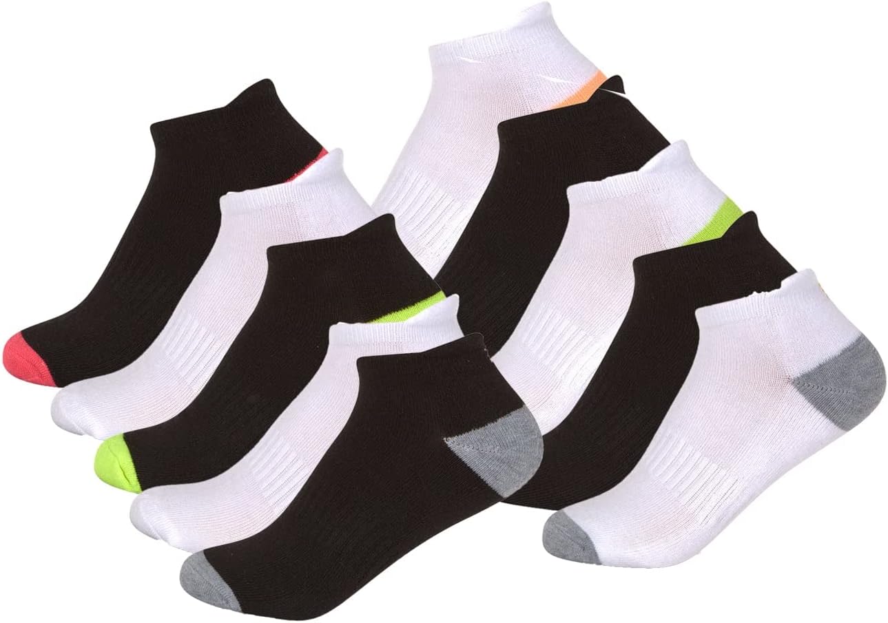 Madden Girl Women's Athletic Low Cut Socks, Mesh, Breathable, Soft 10-Pack