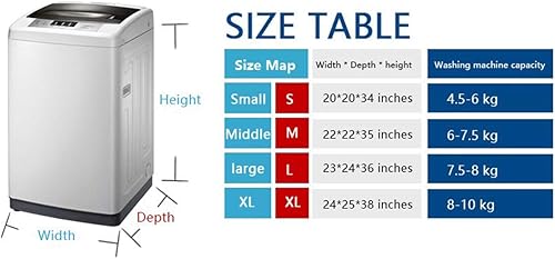 Miniatura 9 de Cubierta de lavadora engrosamiento de doble cara tela revestida plateada impermeable protector solar a prueba de polvo (24 pulgadas, 25 pulgadas, 38