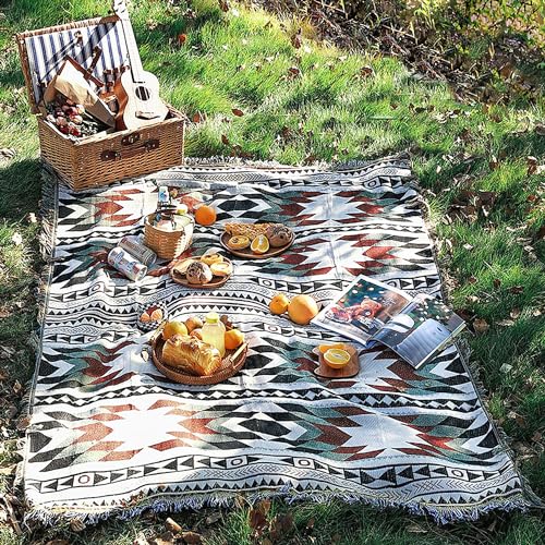 Image of Lqprom Aztec Southwestern Throw Blanket,Native American Cover 51 inchx63 inch