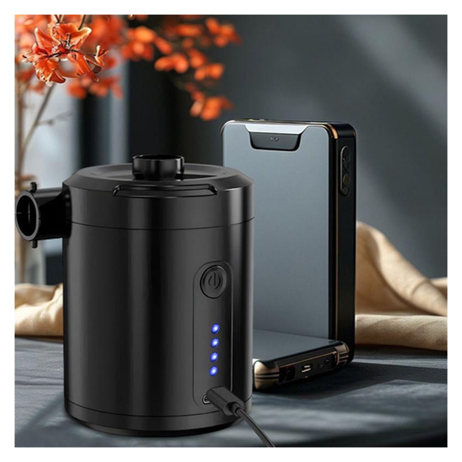 Pompe À Air Électrique, Pompe à air portable électrique rechargeable de type C for matelas pneumatique, dégonfleur et gonfleur de matelas