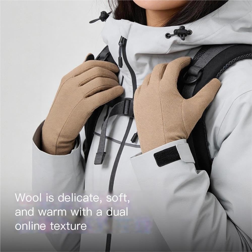 Guanti invernali in lana merino, guanti da sci caldi antivento touch screen