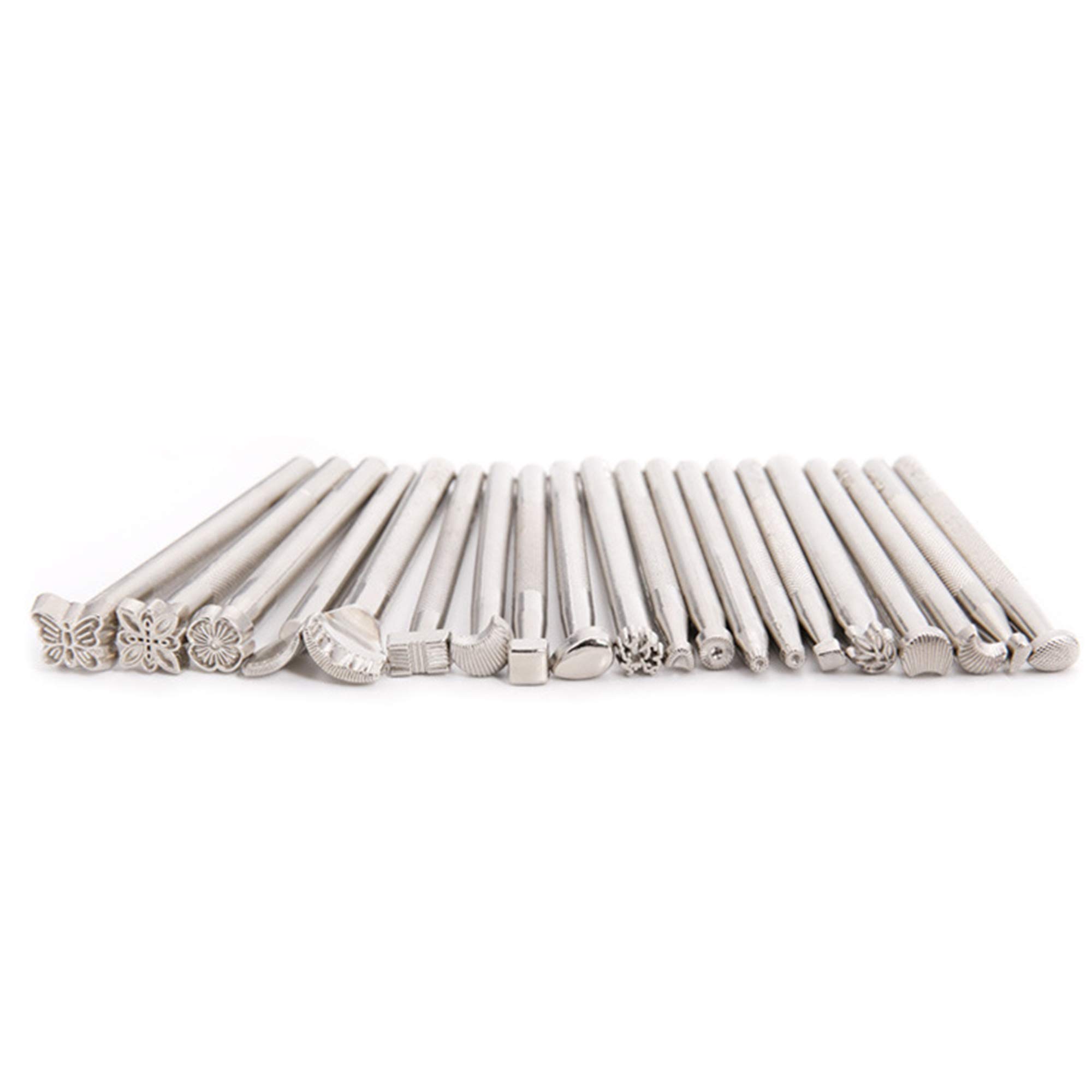 Lot 20 Outils D’Estampage Et Gravure Cuir – Poinçons Beveler Et Carving – Set Complet Pour Travail Du Cuir Artisanal