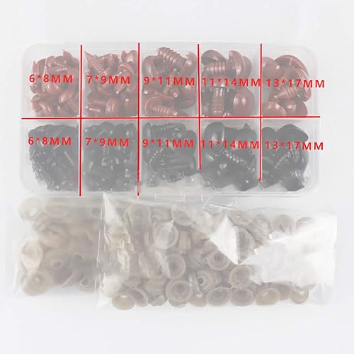 Miniatura 4 de 130 piezas de plástico triangular nariz oso de peluche botones de nariz con arandelas para manualidades, juguete de ganchillo y animales de peluche,