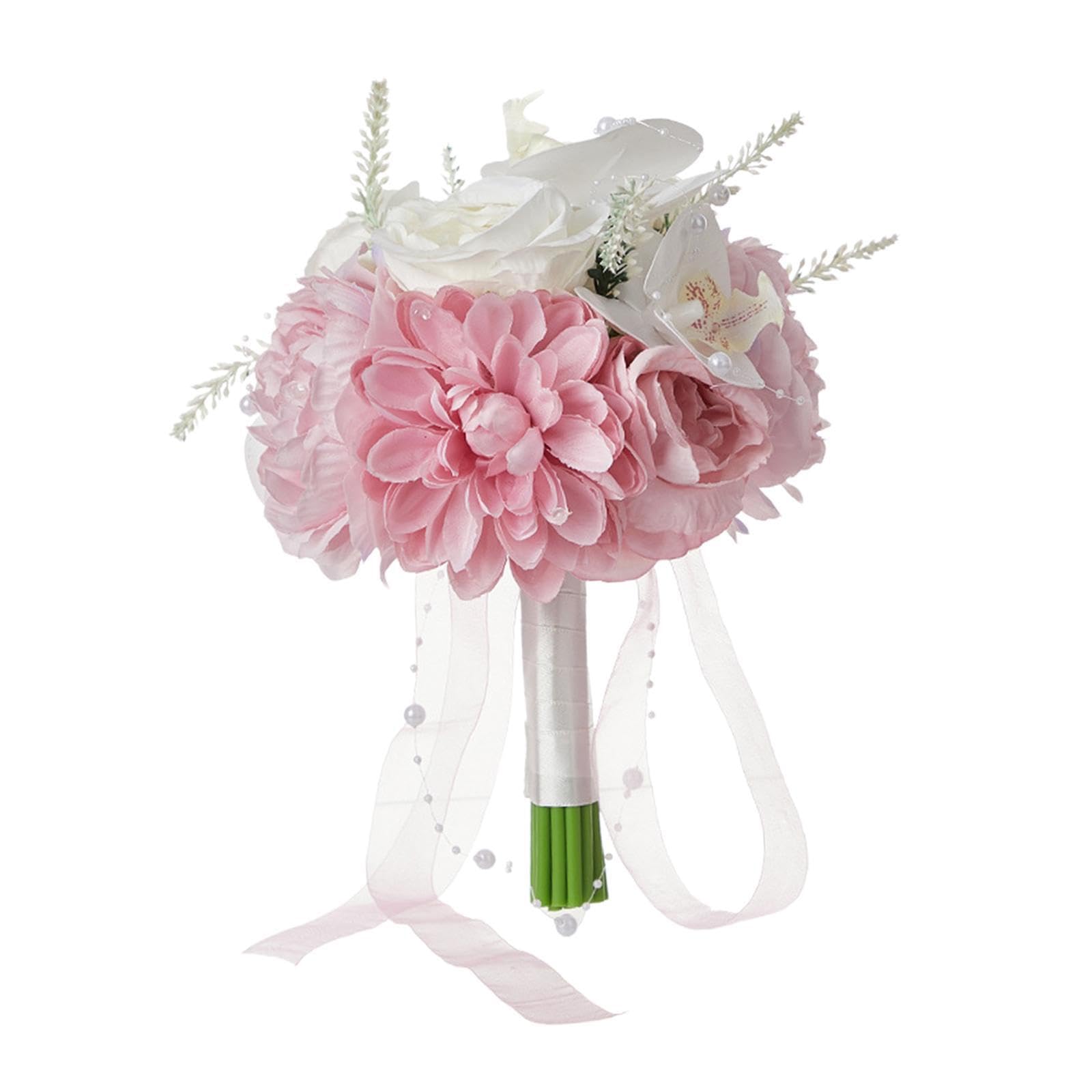TWISAXC Elegant Bridal Bouquets Wedding Roses Flowers Stunning For Captivating Celebrations Wedding Bridal Bouquets Artificial Roses Flowers No Fading. Artificial Brida