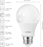 Linkind A19 LED Ampoules, 60W Ampoules lumineuses dimmables équivalentes, 4000K Blanc frais, 9W 800 Lumens LED Des ampoules, E26 Base standard 120V, Éclairage pour Chambre Salon Bureau d'accueil, 6 Boîtes