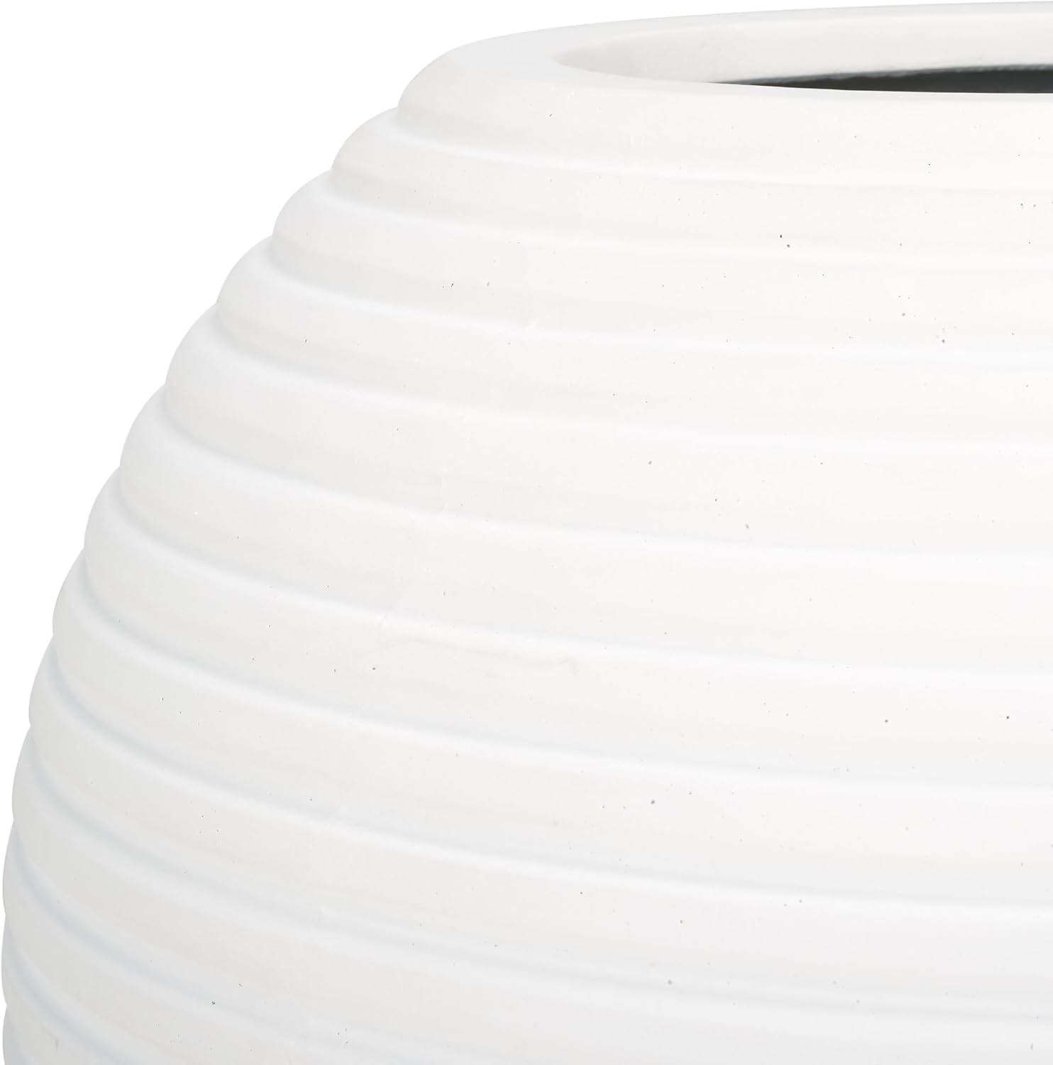SAFAVIEH Outdoor – Mora White Ficonstone Cement Planter Pot, Fully Assembled Decorative Outdoor Planter, Smooth Orb Design, Frost-Resistant with Drainage (PAT1534C)