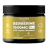 VINATURA Berberine 1500mg - Berberine Supplement with Ceylon Cinnamon, Max Potency Berberine HCL - 90 Capsules