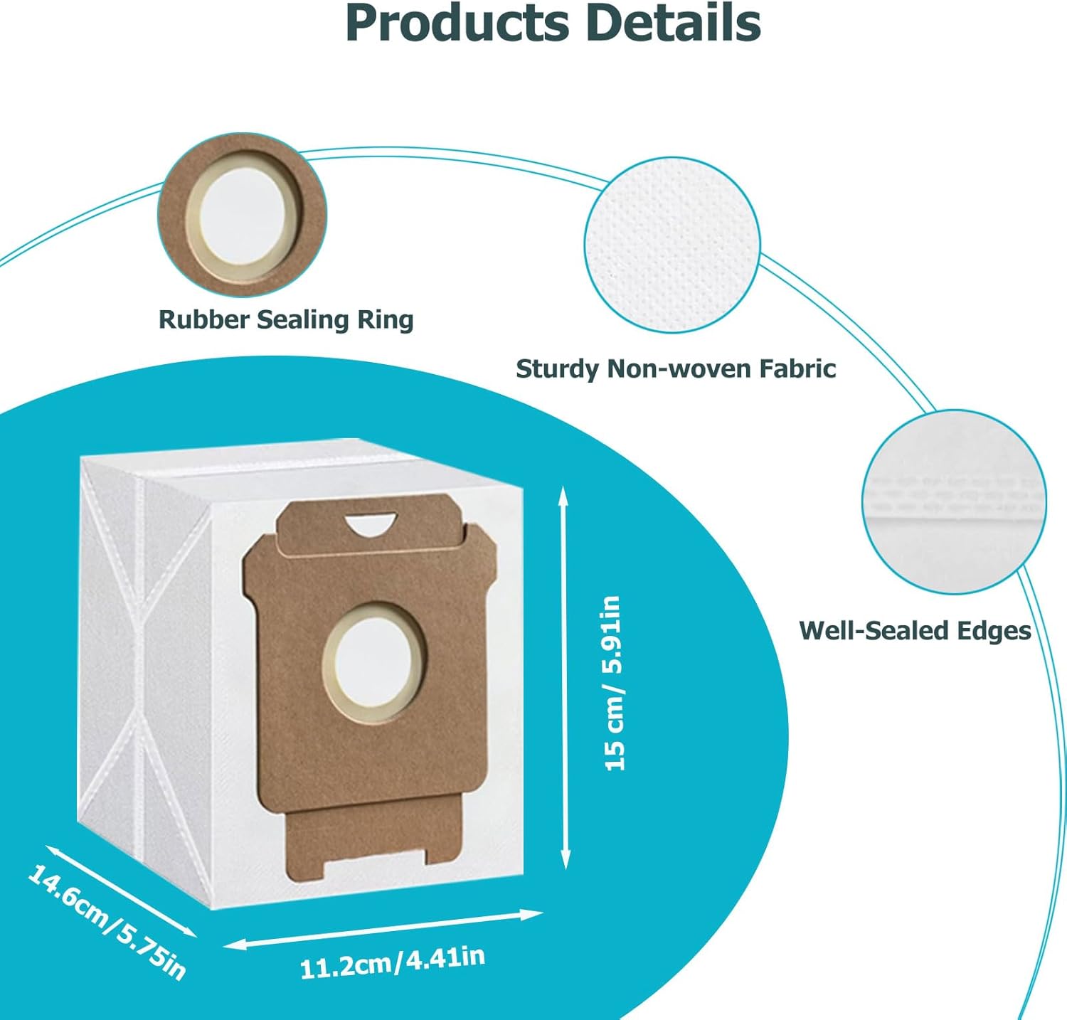 20 Pack Vacuum Bags for iRobot Roomba 104 Combo, 105 Combo, 105 Vac, Plus 405 Combo, Max 705 Vac, Max 705 Combo, Plus 504 Vac, Plus 505 Combo, Q0520, Combo 10 max, i, j, s Series Robot Vacuum