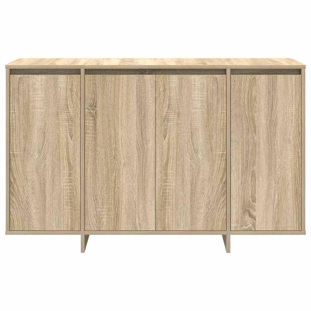 Sonoma Oak Engineered Wood 4-Door Sideboard Buffet