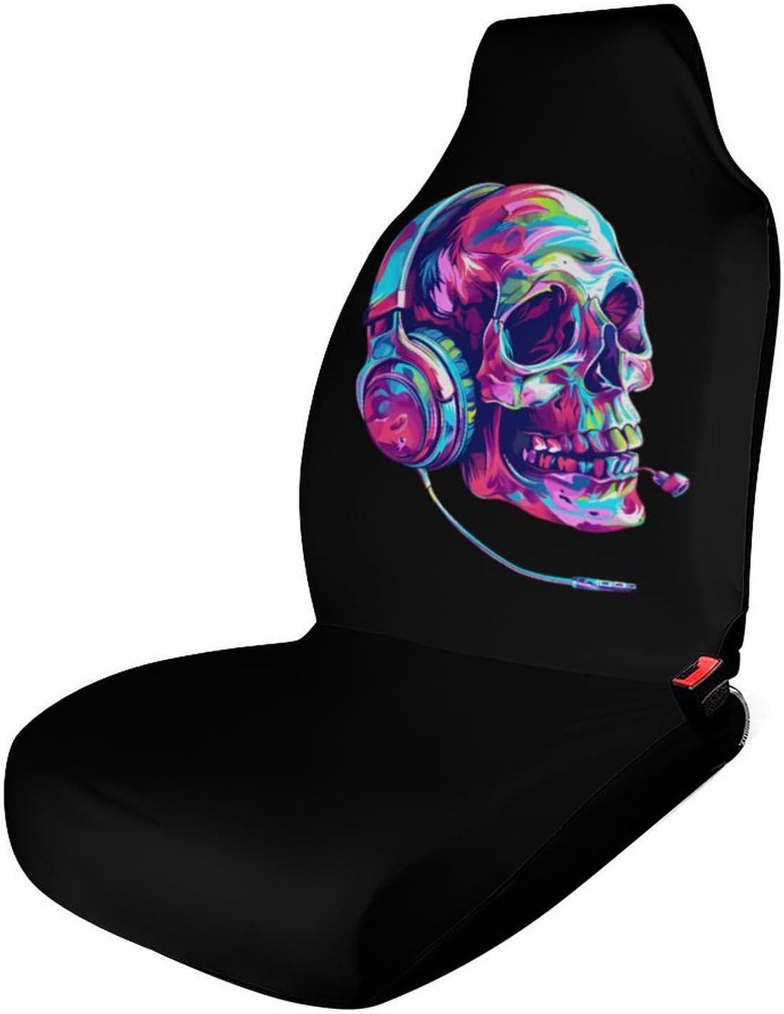 Skull Music Car Seat Covers Automotive Seat Covers Car Seat Protector Auto Front Seats Protector for Most Cars 2PCS