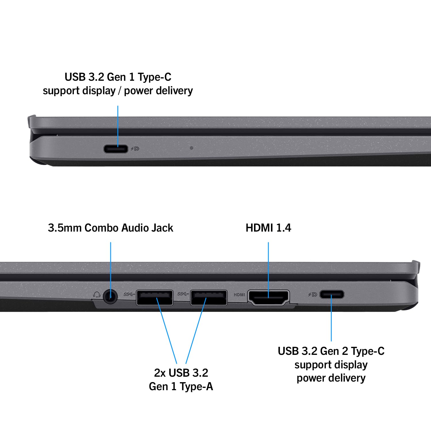 ASUS Chromebook Plus CX3402CBA 14" FHD Anti-Glare Intel Core i3-1215U 8GB RAM 128GB UFS ChromeOS Grigio