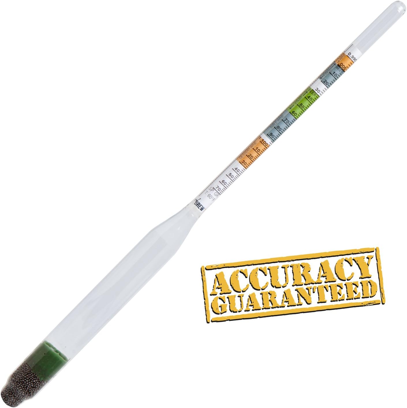 Brew Tapper Triple Scale Hydrometer for Beer, Wine, Mead & Kombucha - Specific Gravity ABV Tester