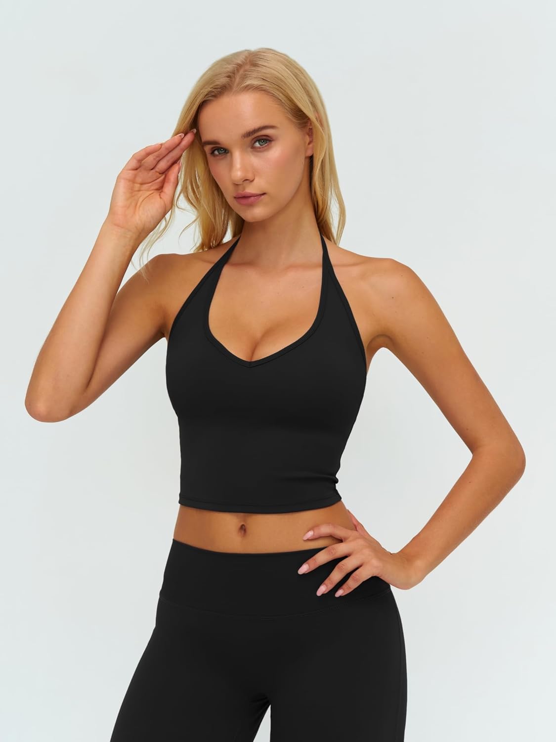 ABOCIW Womens Workout Sets 2 Piece Spaghetti Straps Crop Top Straight Leg Yoga Pants Yoga Pilates Outfits - Image 5