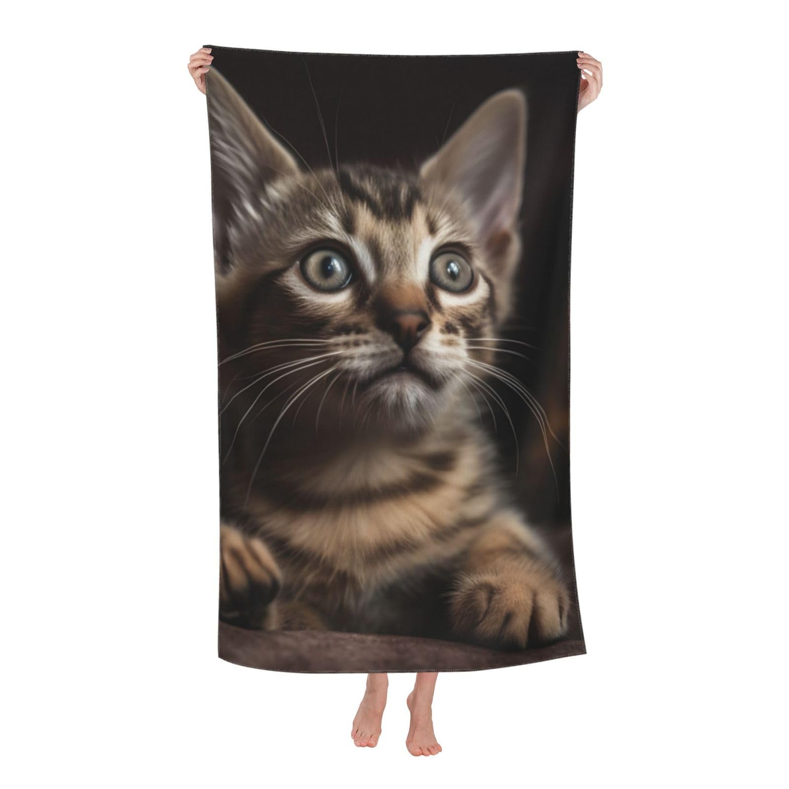 LSRCPD Beach Towels Cat Gym Travel Swim Swimming For Adults Women 80X130Cm