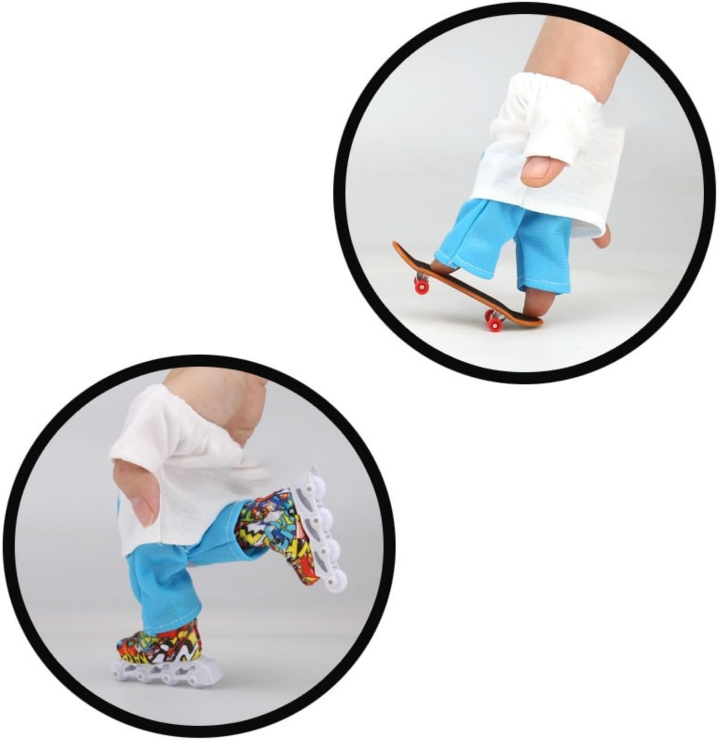 Sand Surface Finger Scooter Fingertip Balance Grinding Micro Rubber Handle Two Wheel Push Scooter with Finger Pants Suit