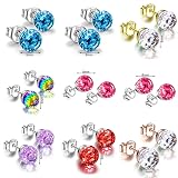 Kristallohrringe für Frauen Girls, 925 Sterling -Silber -Bolzenohrringe, hypoallergene Ohrringe für empfindliche Ohren, 68 mm