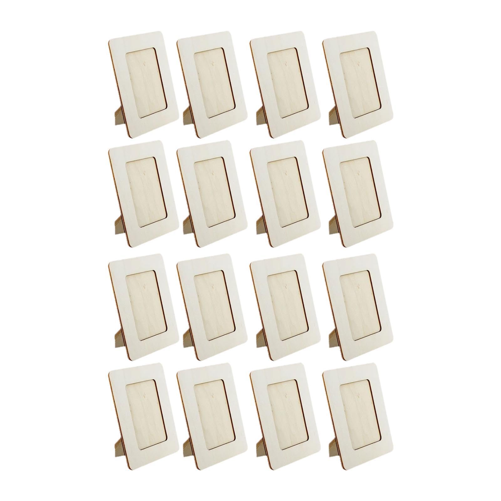 Cadres photo en bois de loisirs créatifs : lot de 16 supports à peindre soi-même