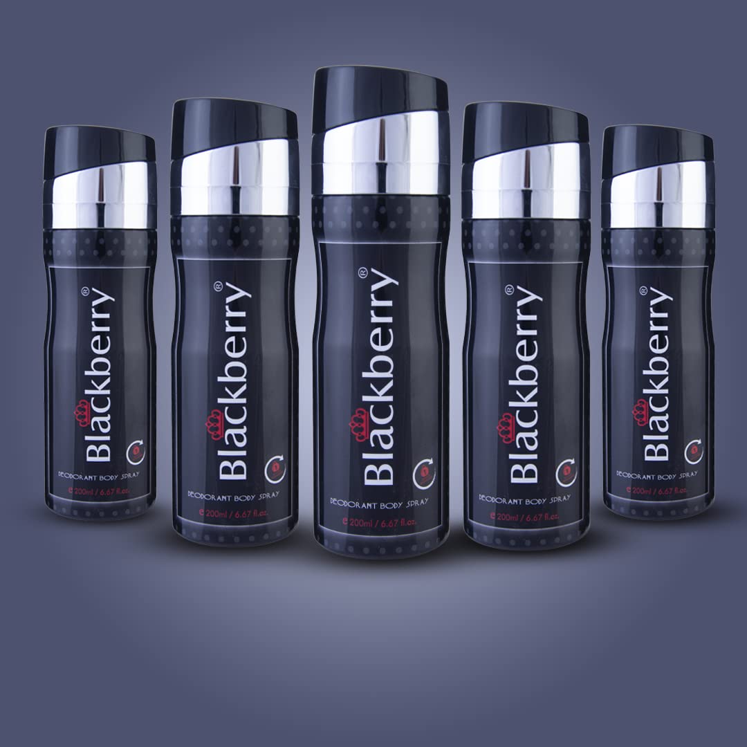 Black Berry Deodorant Body Spray 200ml Deodorant Spray - For Men (PACK OF 5)-image-39
