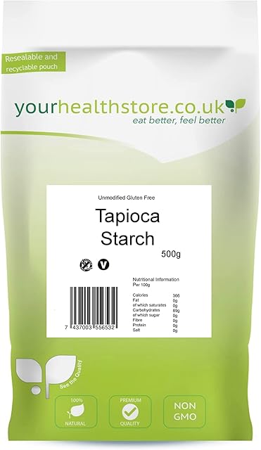 yourhealthstore Unmodified Tapioca Starch 500g, Gluten Free, Non GMO.
