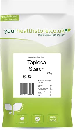 yourhealthstore Unmodified Tapioca Starch 500g, Gluten Free, Non GMO.