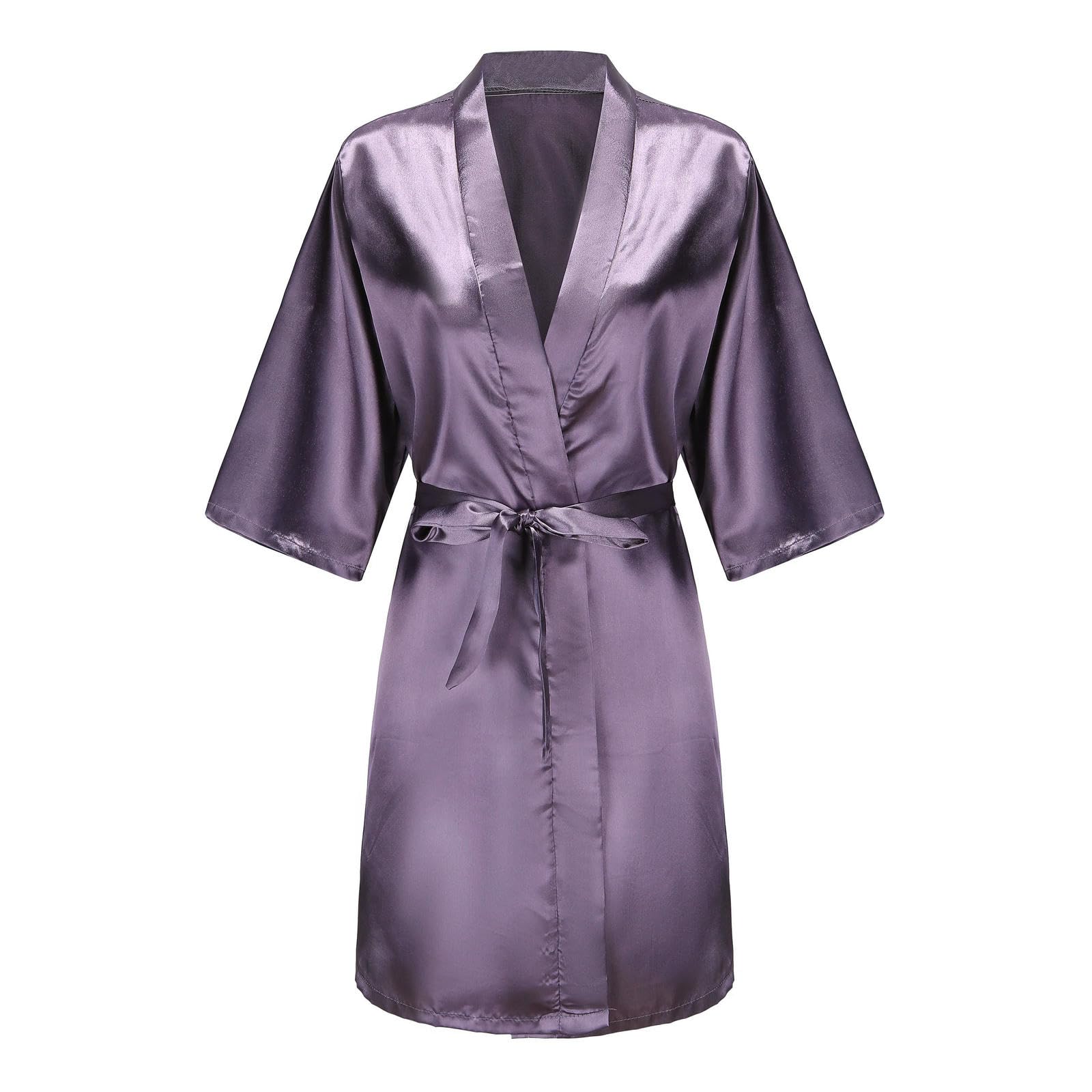 Accappatoio Donna Aokrobe Sposa da Seta Silk Donne Team Sorella Madre Doccia Regalo Damigella d'Onore Abiti Brevi-Come Foto Show_f-XL