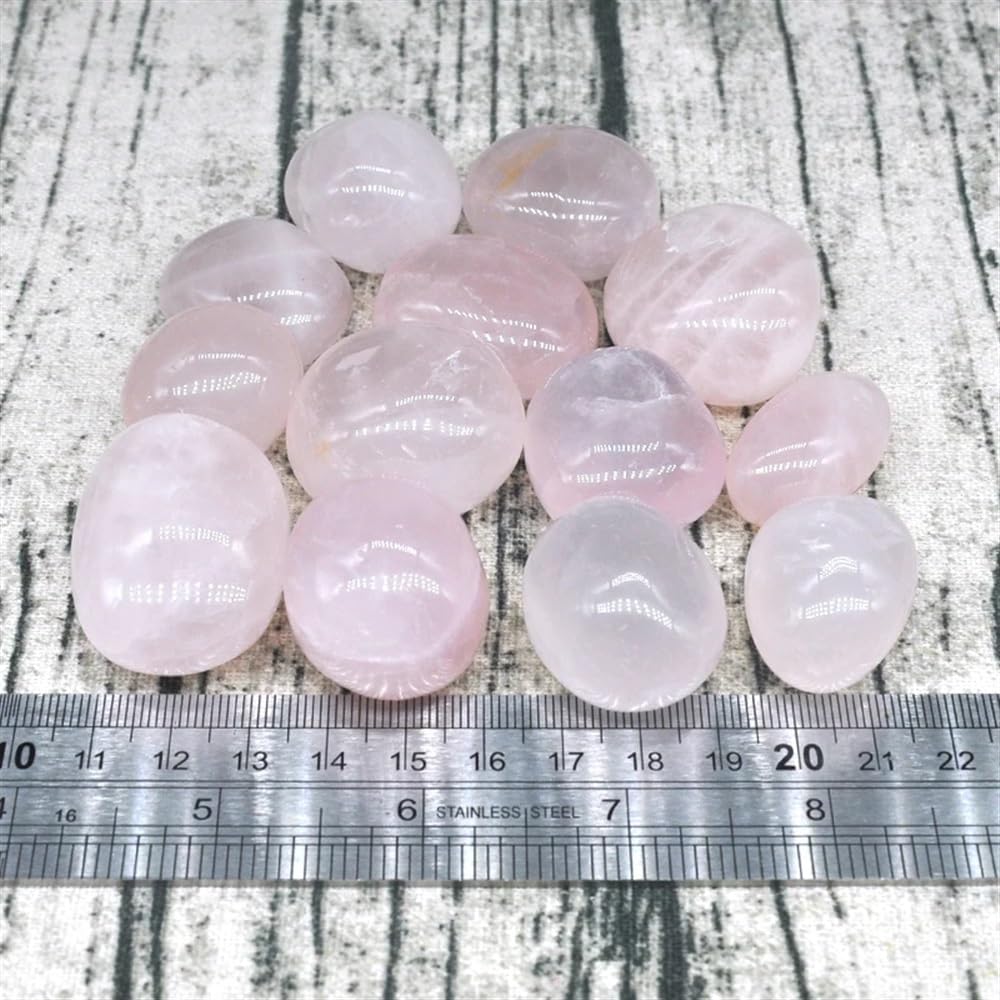 KatLin Beautiful Natural Round Rose Quartz Bulk Tumbled Stones Gravel Specimen Healing Crystals Minerals Gemstones Aquarium Home Decoration Gifts Ornaments (Size : 500g)