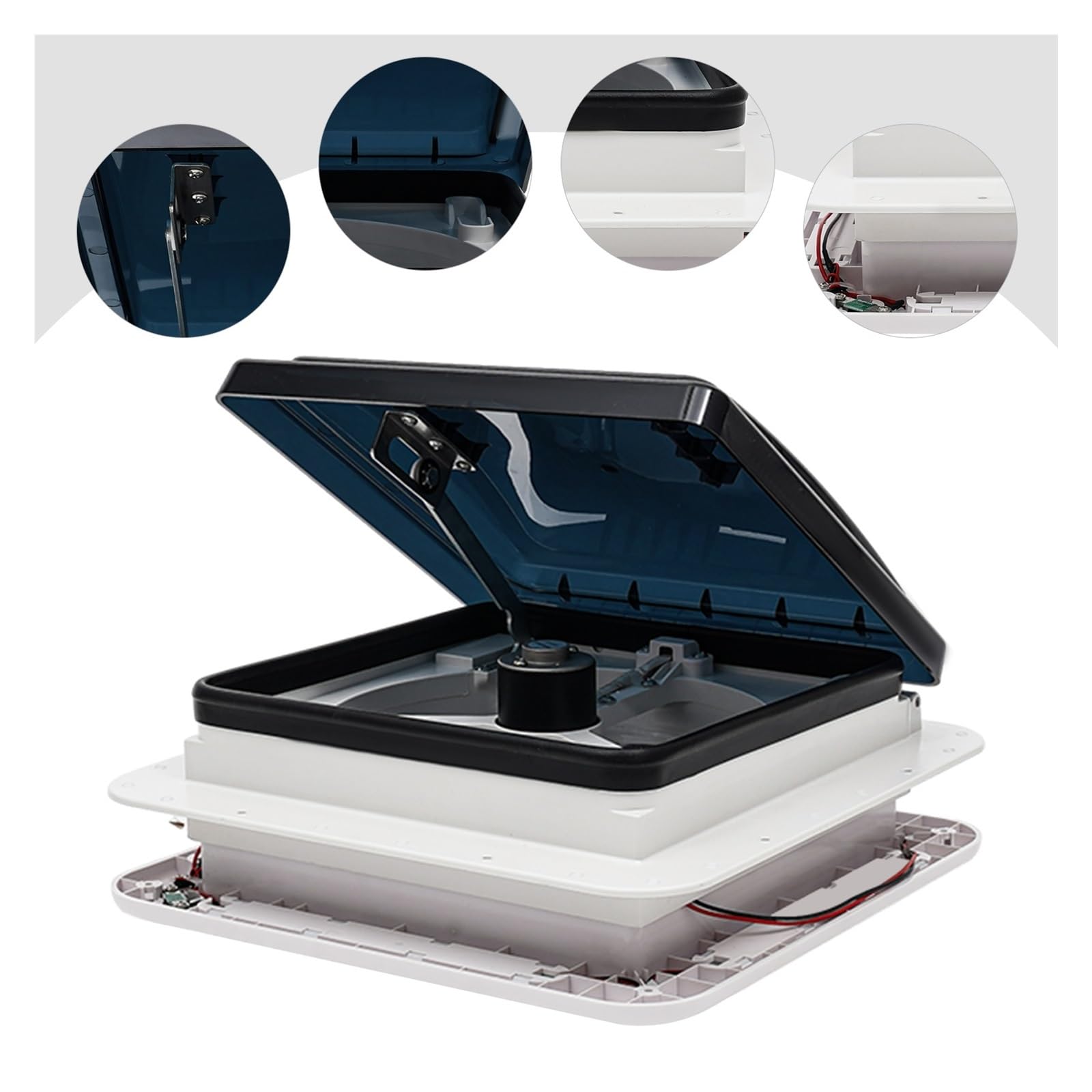 Wentylator Dachowy Caravan 6 Prędkości Odwracalny Wyciągowy RV Camper Skylight Vent Cicha Wentylacja O DużEj PręDkośCi