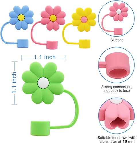 Miniatura 43 de Tapa de popote para copa Stanley, cubierta de paja de silicona de 0.394 in 0.4 pulgadas, tapas de puntas de popote reutilizables, cubiertas de punta