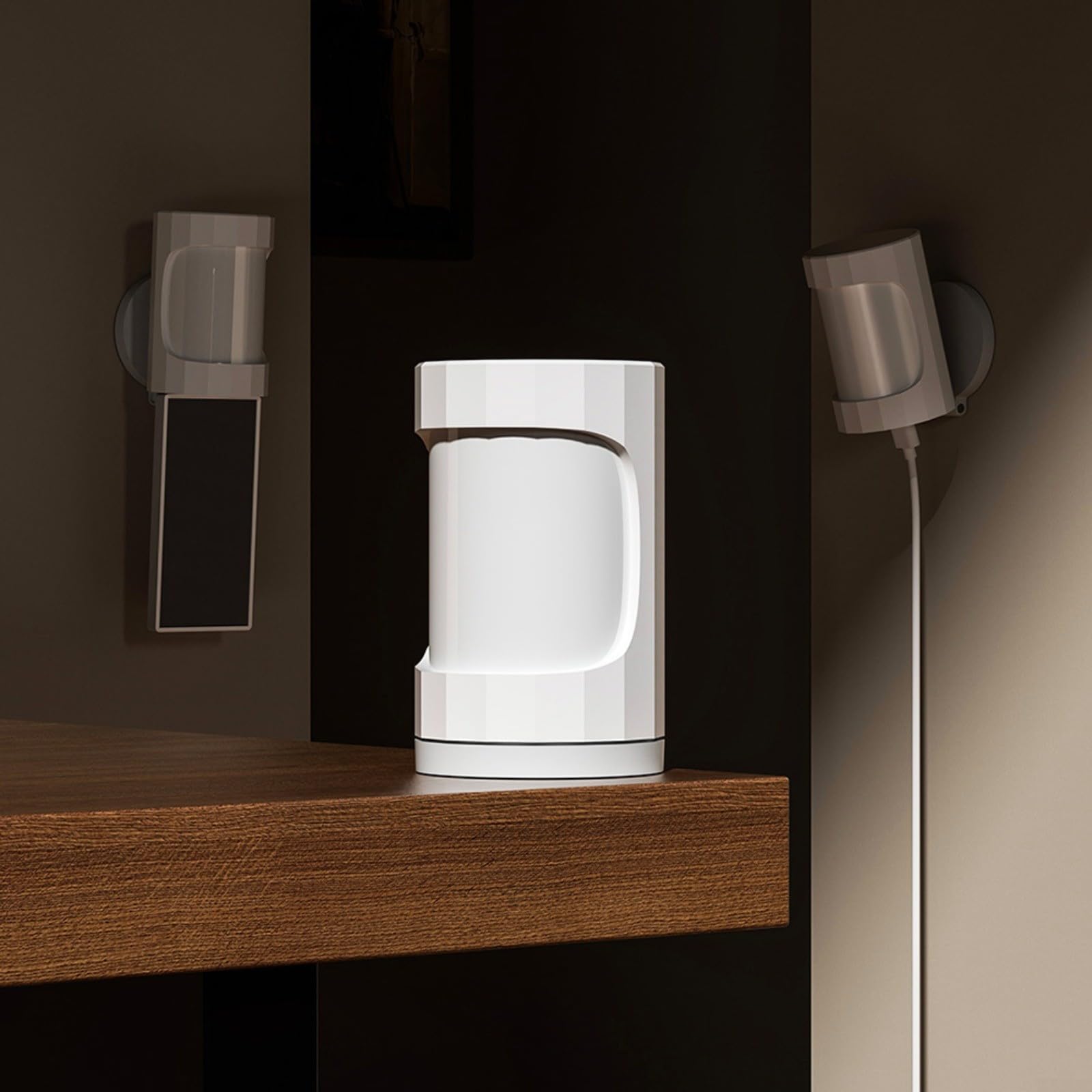 Sensor de presencia humana ES5 con detección de infrarrojos y luz, sensor inteligente BLE para sistema MI, ajustable 0-1000 lux (sensor + panel solar)