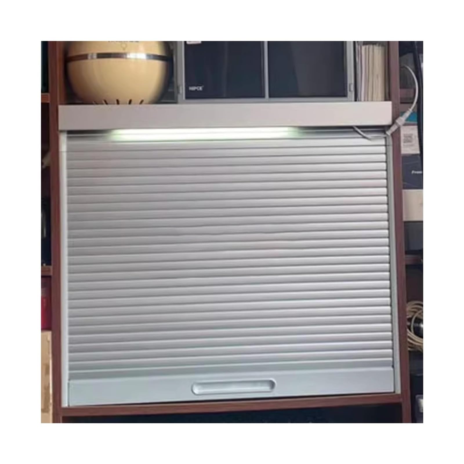 Foelanne Silver Accordion Folding Door Kit, Pull Down Tambour Door Kit For Cabinet Closet Appliance Garage Multiple Sizes(60X110cm)