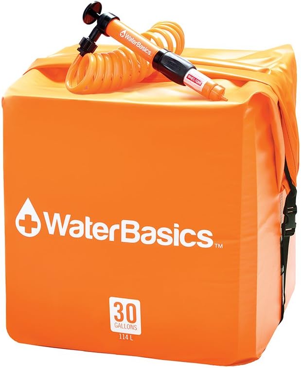 WaterBasics Emergency Water Storage Kit w/Filter (30gal, RED-II-120)