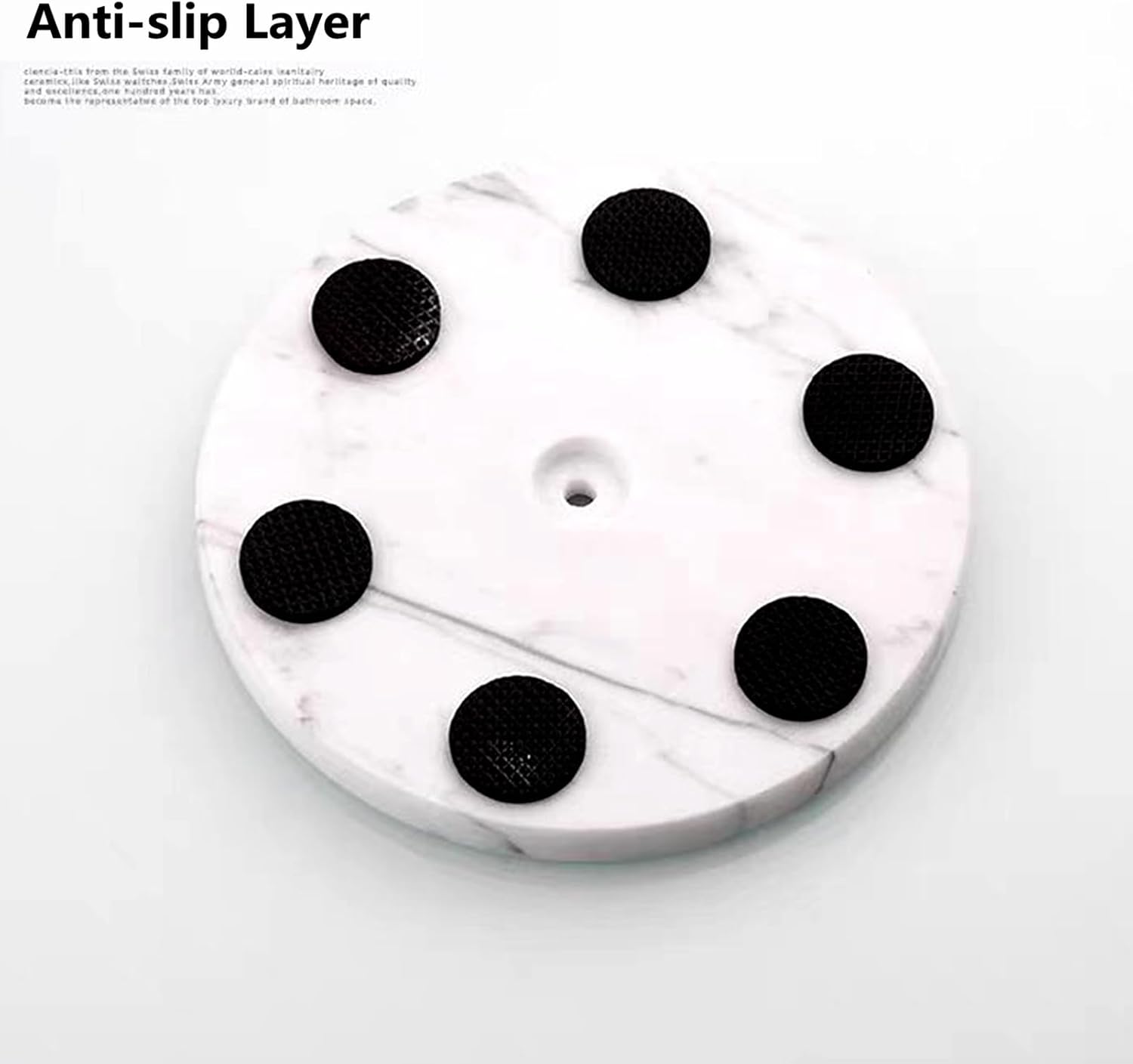 Toilet Paper Holder Free Standing with Natural Marble Base, 26" Height Floor Free Standing Toilet Paper Holder Brushed Nickel