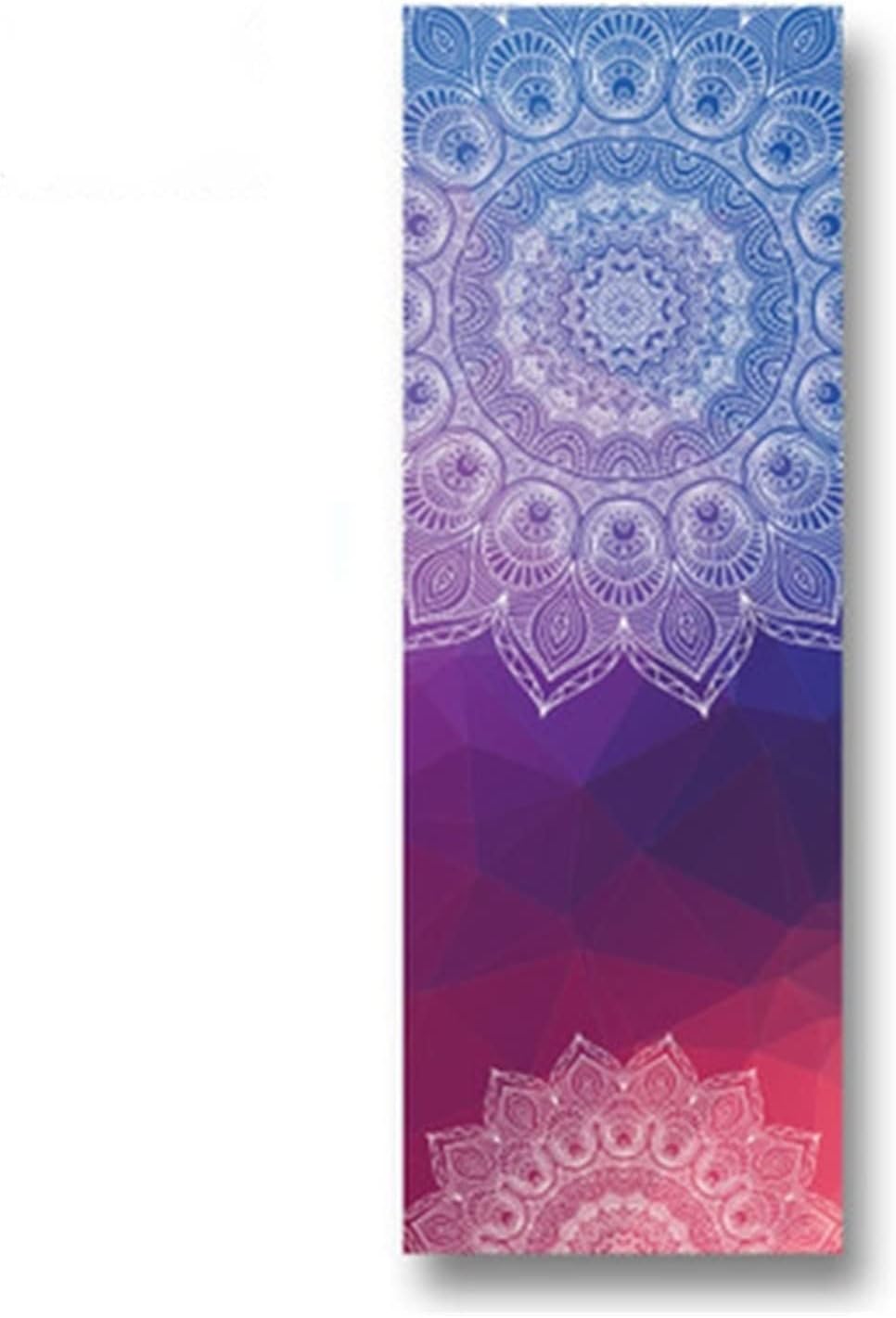 yaoqijie 183 * 65cm Classic Mandola Yoga Towel Diamond Texture Non-Slip Portable Travel Yoga Mat Towel Pilates Cover Fitness Yoga Blanket Lasting (Color : Black)