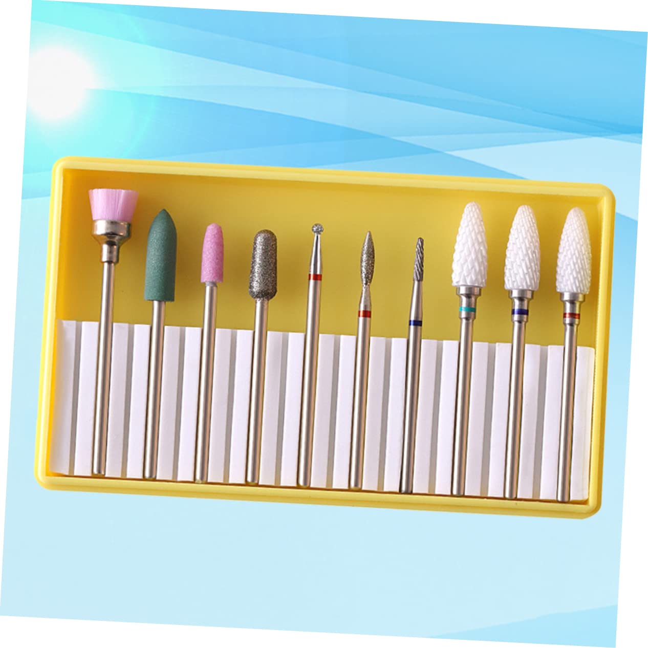 Professional Manicure Drill Bits of Ceramic Grinding Head Kit for Gel Acrylic Nails Pedicure Drill Tools