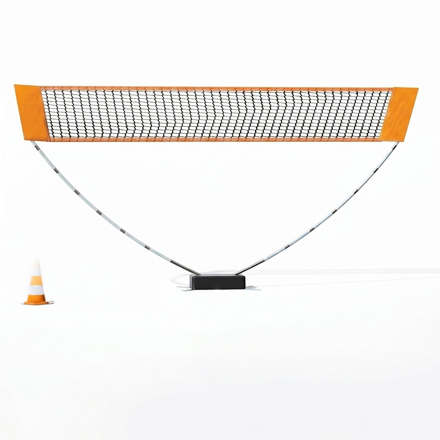Freestanding Foldable Badminton Net Set Orange Metal | Portability Metal Orange-image-39