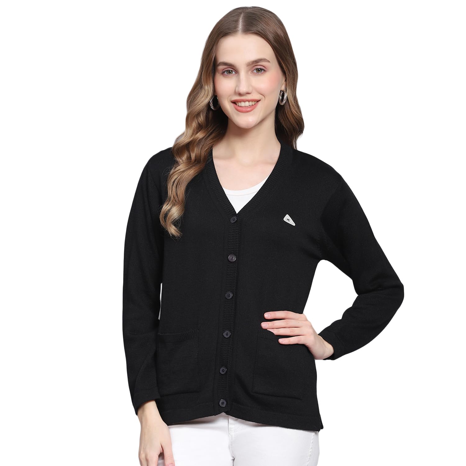 monte carlo Womens Solid V Neck Full Sleeve Cardigan (1230714VN)-picture-17