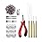 200pcs Micro Silicone Rings Hair Extensions Kit I-tip Hair Pliers Micro Pulling Hook Needle Loop Threader and Micro Silicone Links (Brown)
