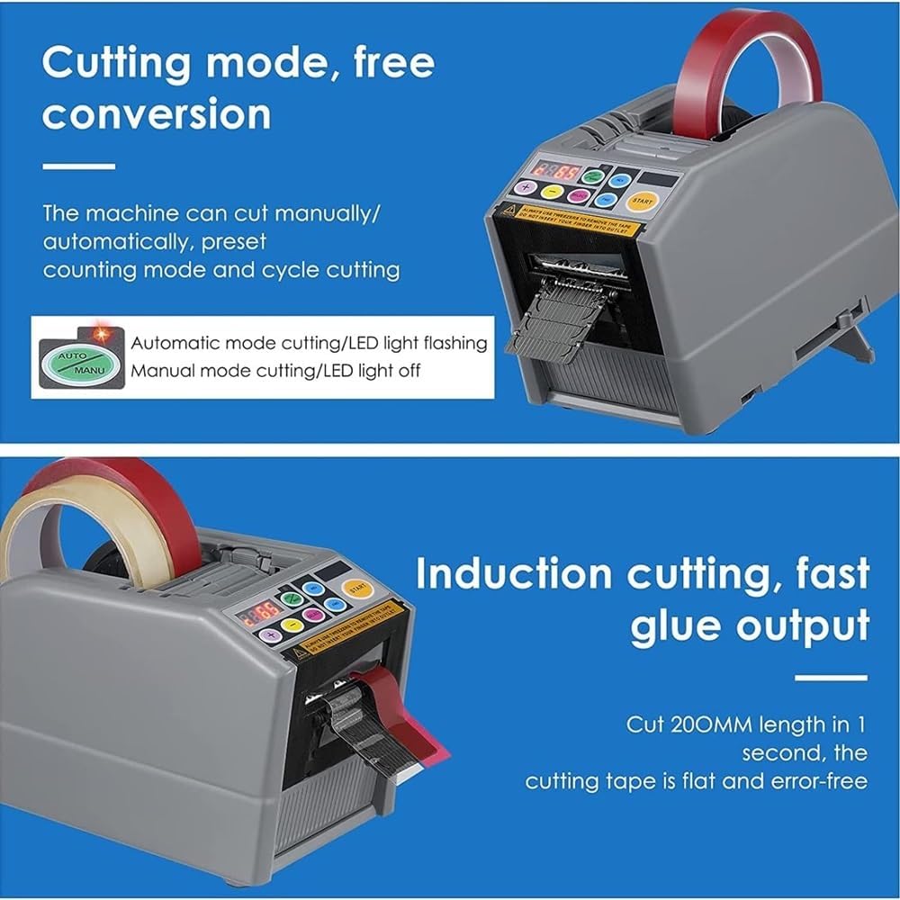 Adhesive Electric Tape Cutter, Automatic Tape Dispenser, Packaging Machine Tape Cutting Machine, 1min/12m Cutting Speed, for Wide Range of Tapes for 6-60mm Width