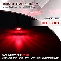 Vista 5 de TMH Lente ahumada de montaje de 3/4 de pulgada, LED rojo, pequeña liquidación lateral, luces LED de marcador, remolque, camión, RV, ATV, coche