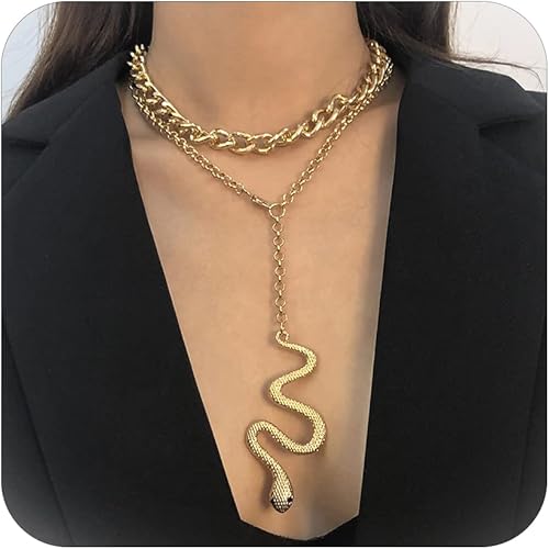 Long tiantian Bendable Snake Necklace Gothic Jewelry Accessories Snake Jewelry for Women Medusa Dress Costume for Womens Halloween Costumes 2025