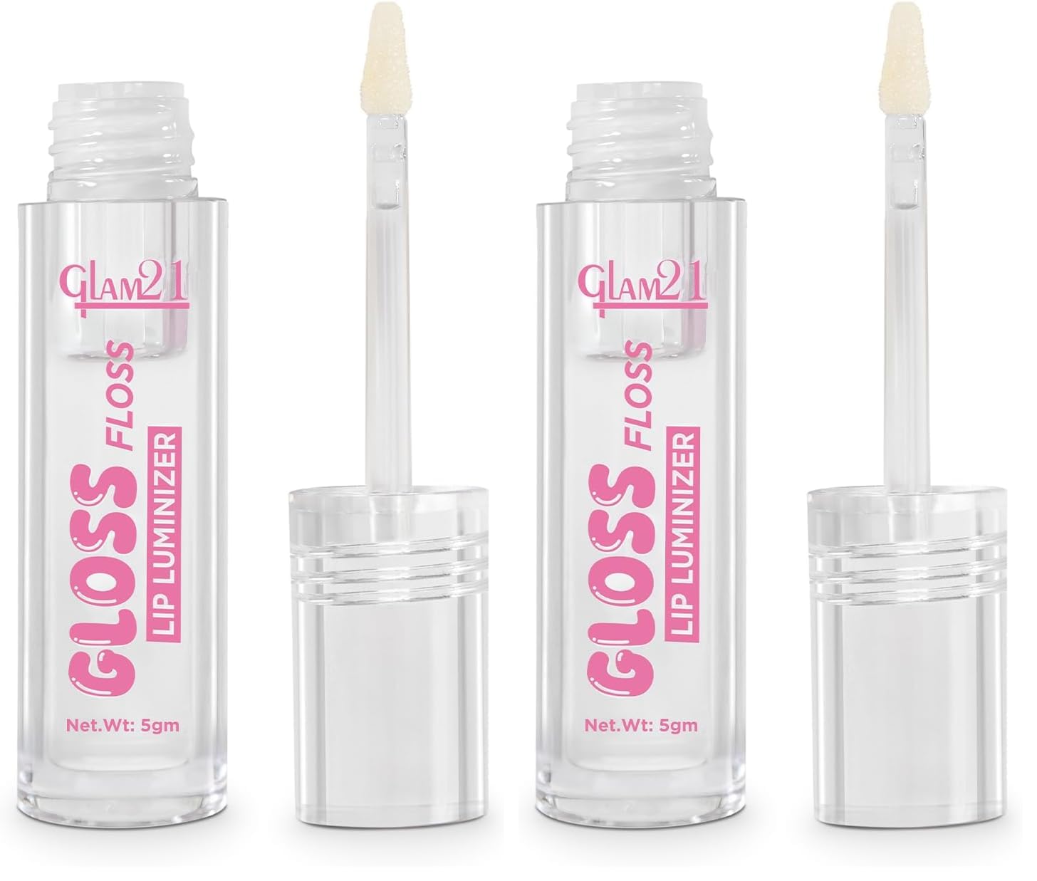 Glam21 Gloss Floss Lip Luminizer|High-Gloss Finish|Non-Sticky Formula| Hydrating Formula| Lightweight |Comfortable Lip Gloss| Everyday Lip Gloss for Natural Look | Transparent |5gm (Pack of 2)-picture-13