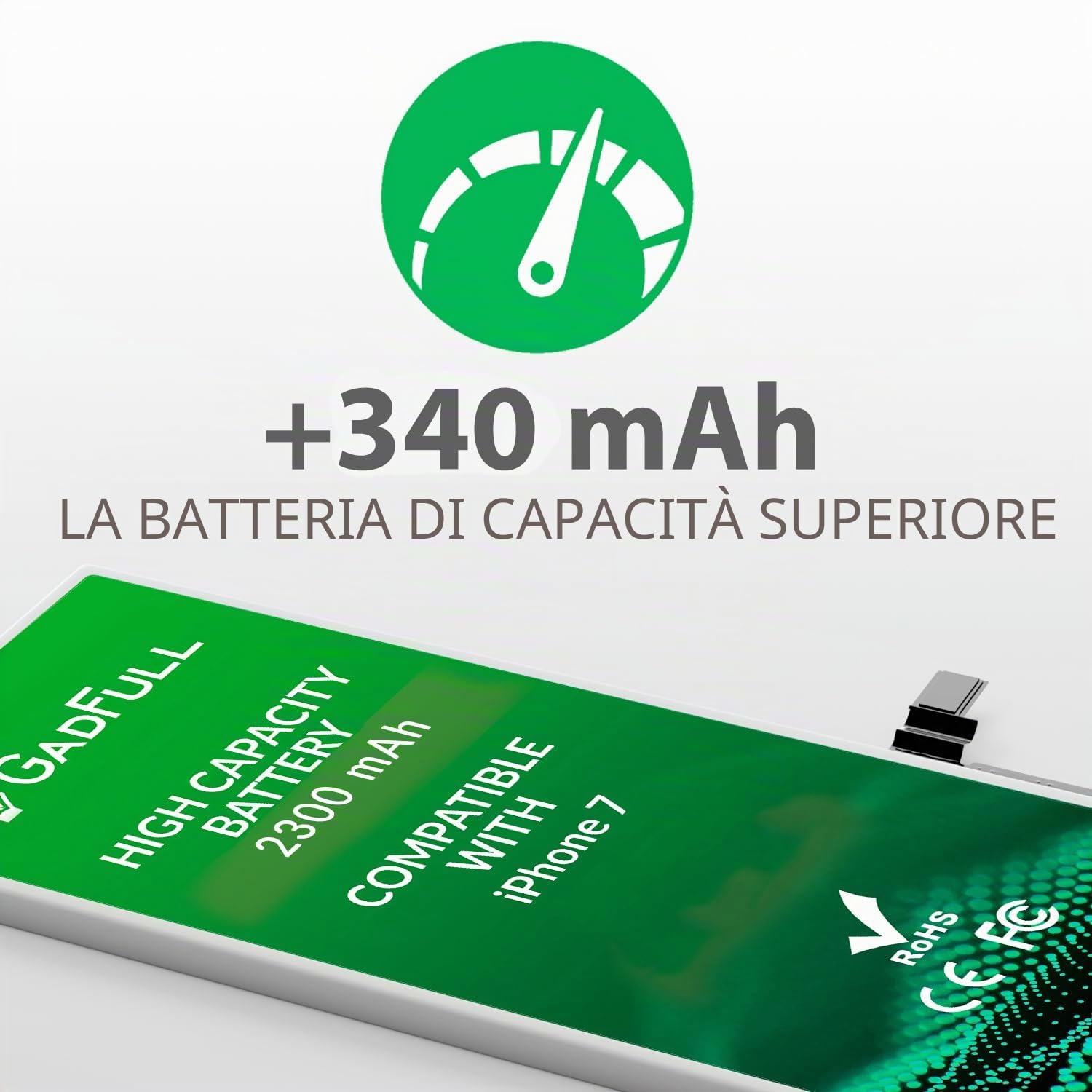 Batteria ad Alta Capacità compatibile con iPhone 7 | 2026 Data di produzione | incl. Set di riparazione manuale & Kit strumenti Profi | Nuova Batteria Cellulare Extra