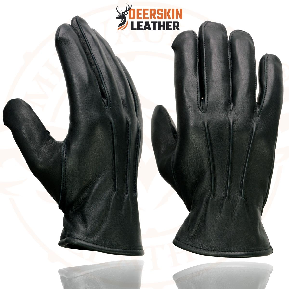 Milwaukee Leather SH865 Men's Black Welted Deerskin Thermal Lined Gloves