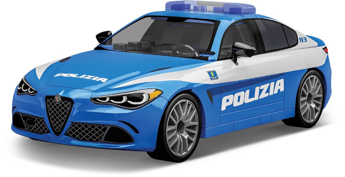 COBI Giulia Quadrifoglio Polizia, Blue, 13cm x 6.5cm x 4.5cm