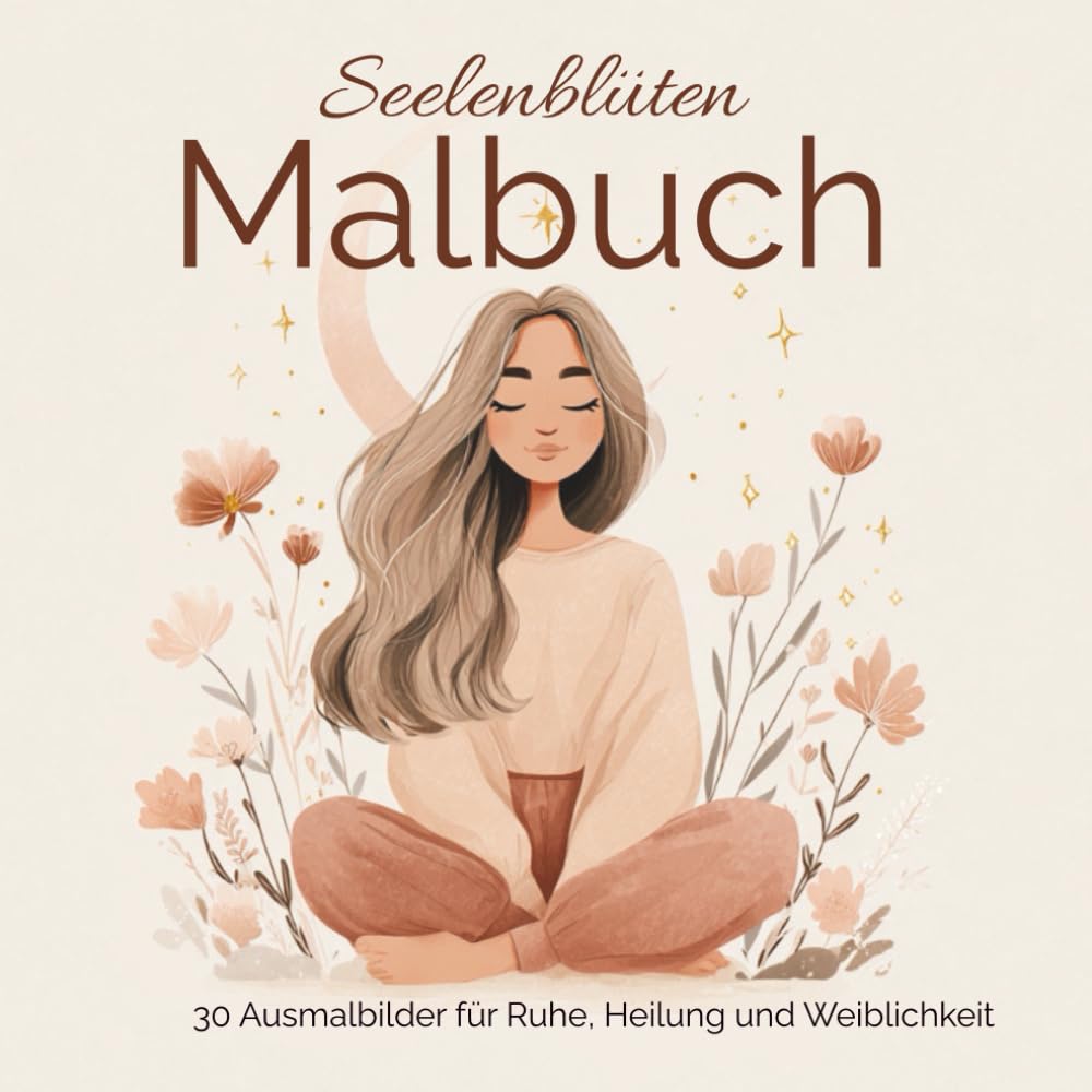 "Seelenblüten" Malbuch für Erwachsene, 30 Ausmalbilder für Ruhe, Heilung und Weiblichkeit