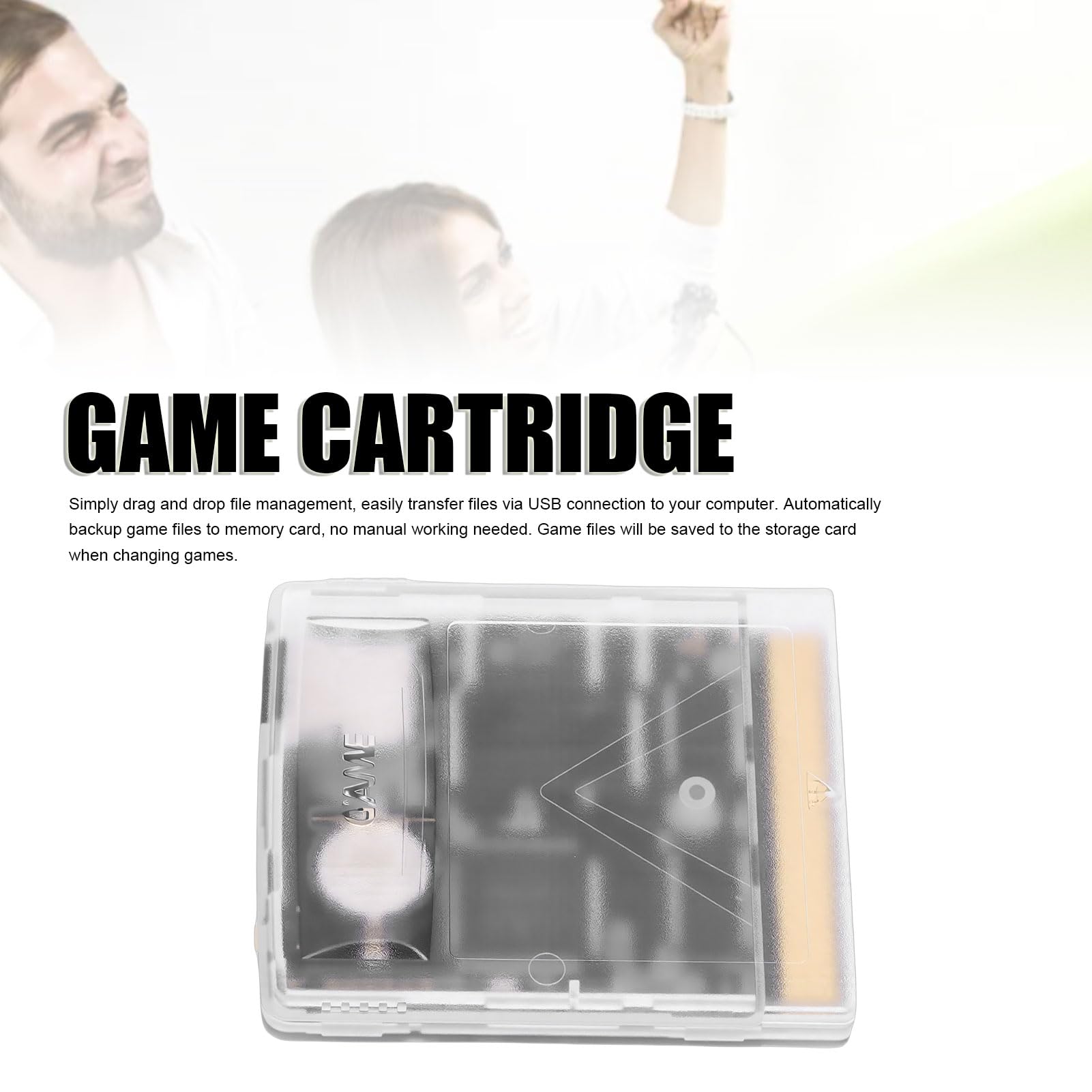 Carte Mémoire Intégrée de 8 Go pour Gameboy Color et Gameboy Advance, avec Prise en Charge de MBC1 MBC2 MBC3 MBC5, Jeu Rétro Multifonctionnel pour Jeux Classiques (Blanc Transparent)
