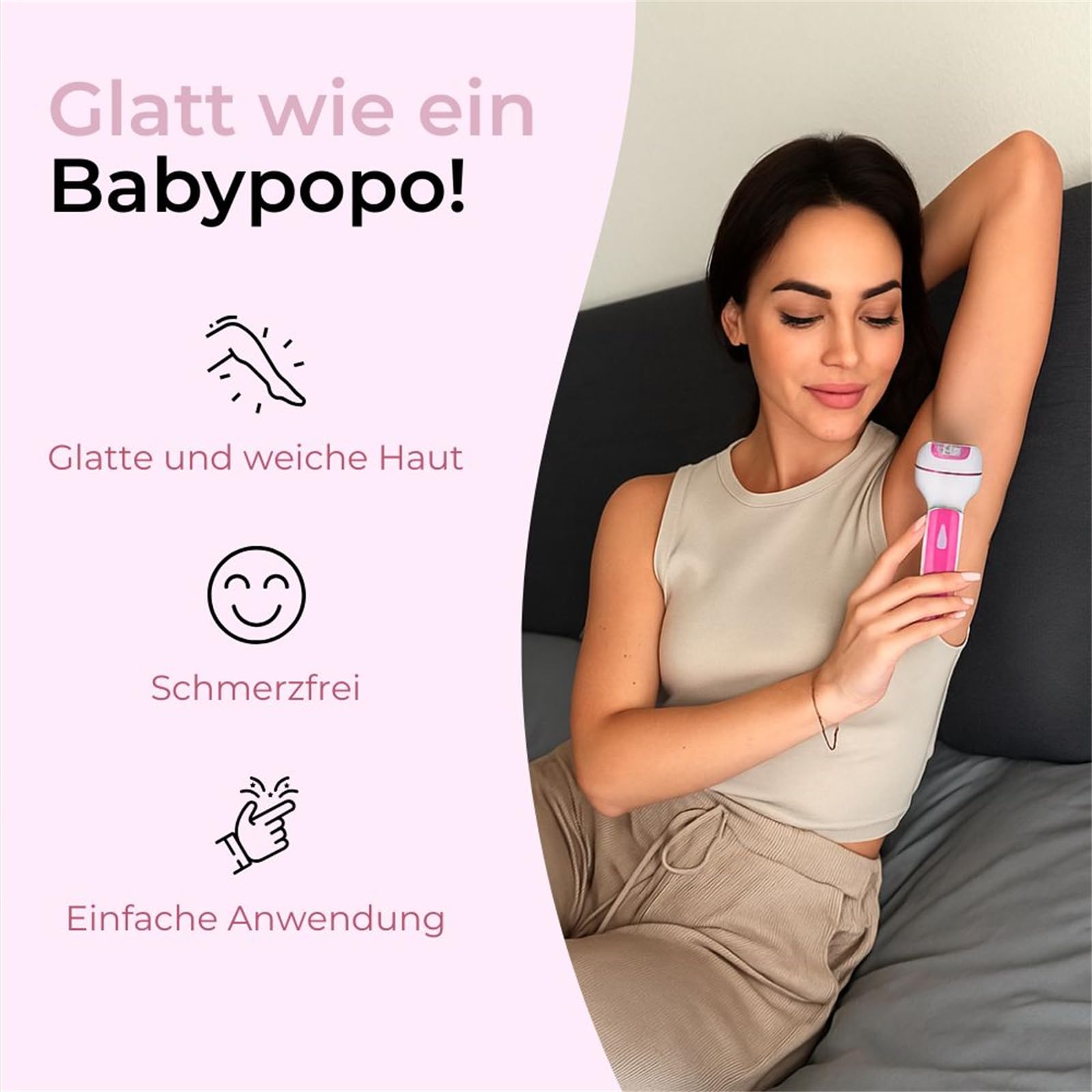 luxderm SilkEase Pro Epilierer Kabelloser 3-in-1 Elektrischer Epilierer für Frauen, wiederaufladbar, IPX7 wasserdicht, LED Display, für trockene und nasse Anwendung geeignet